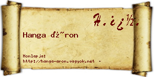 Hanga Áron névjegykártya